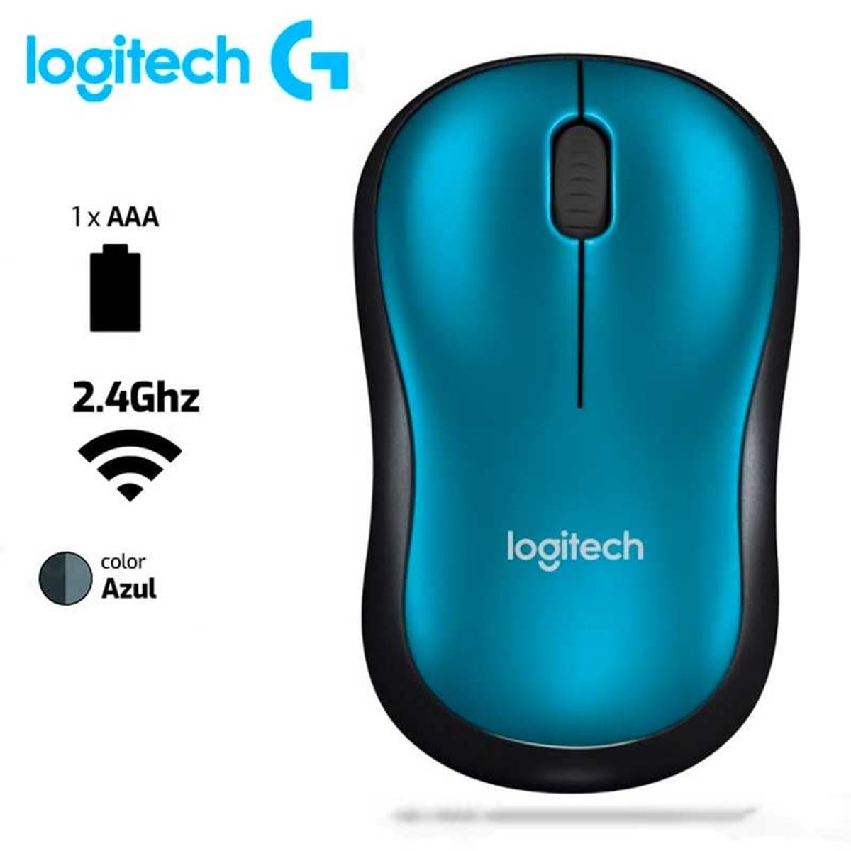LOGITECH - Mouse LOGITECH M185 Inalambrico 1,000 DPI AZUL