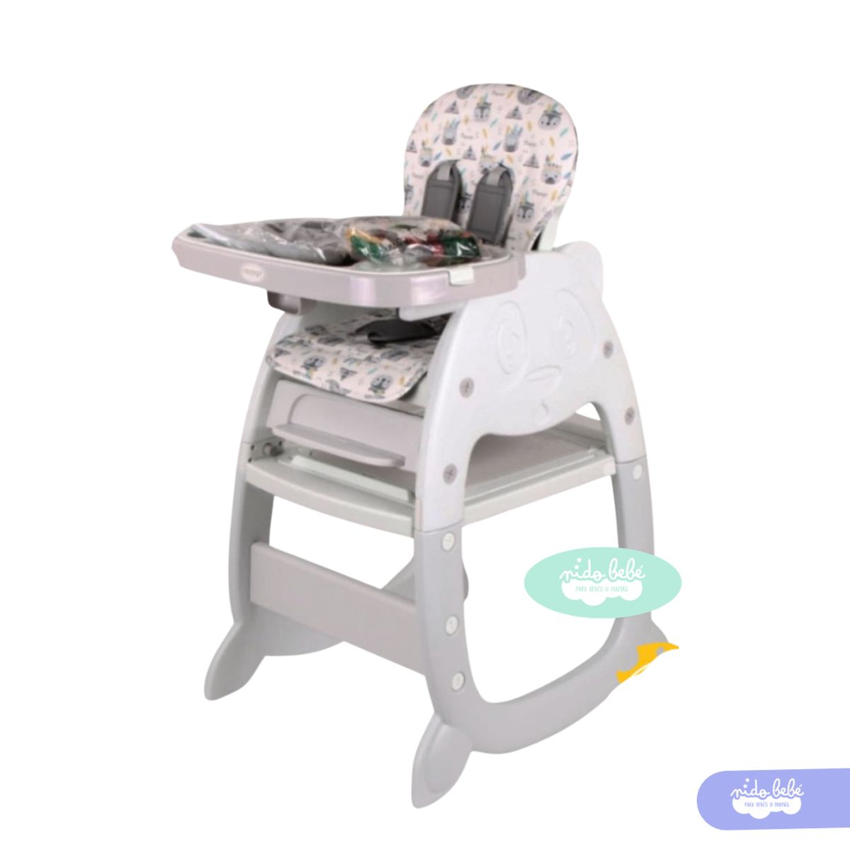 GENERICO - Silla De Comer de bebé modelo Gato Plomo