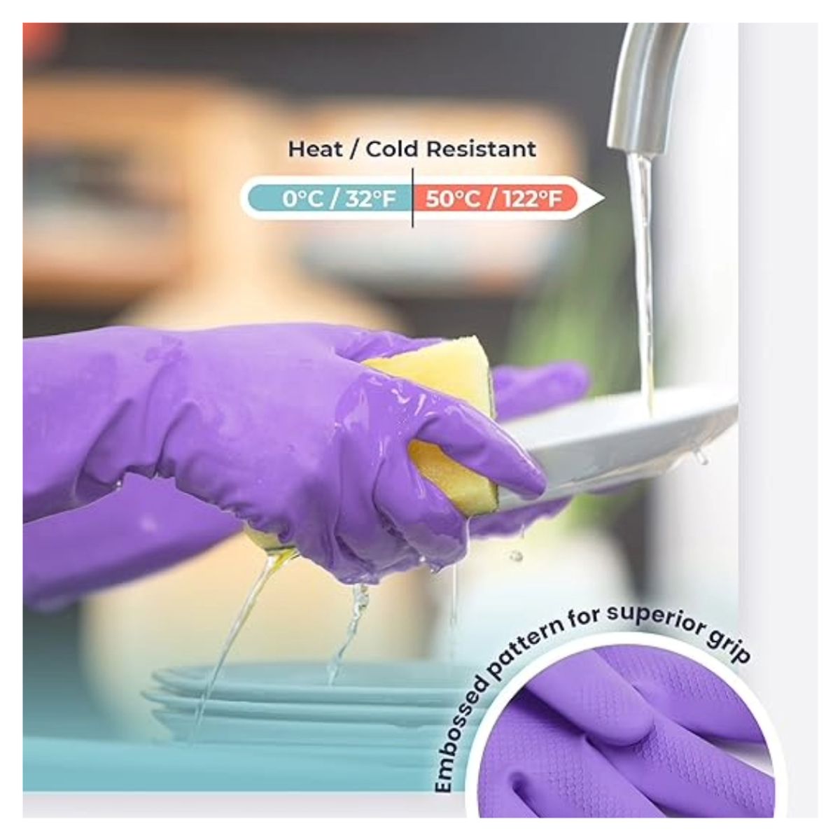 TODO FIT - Guantes Multiusos de Silicona Antideslizantes para Cocina Morado