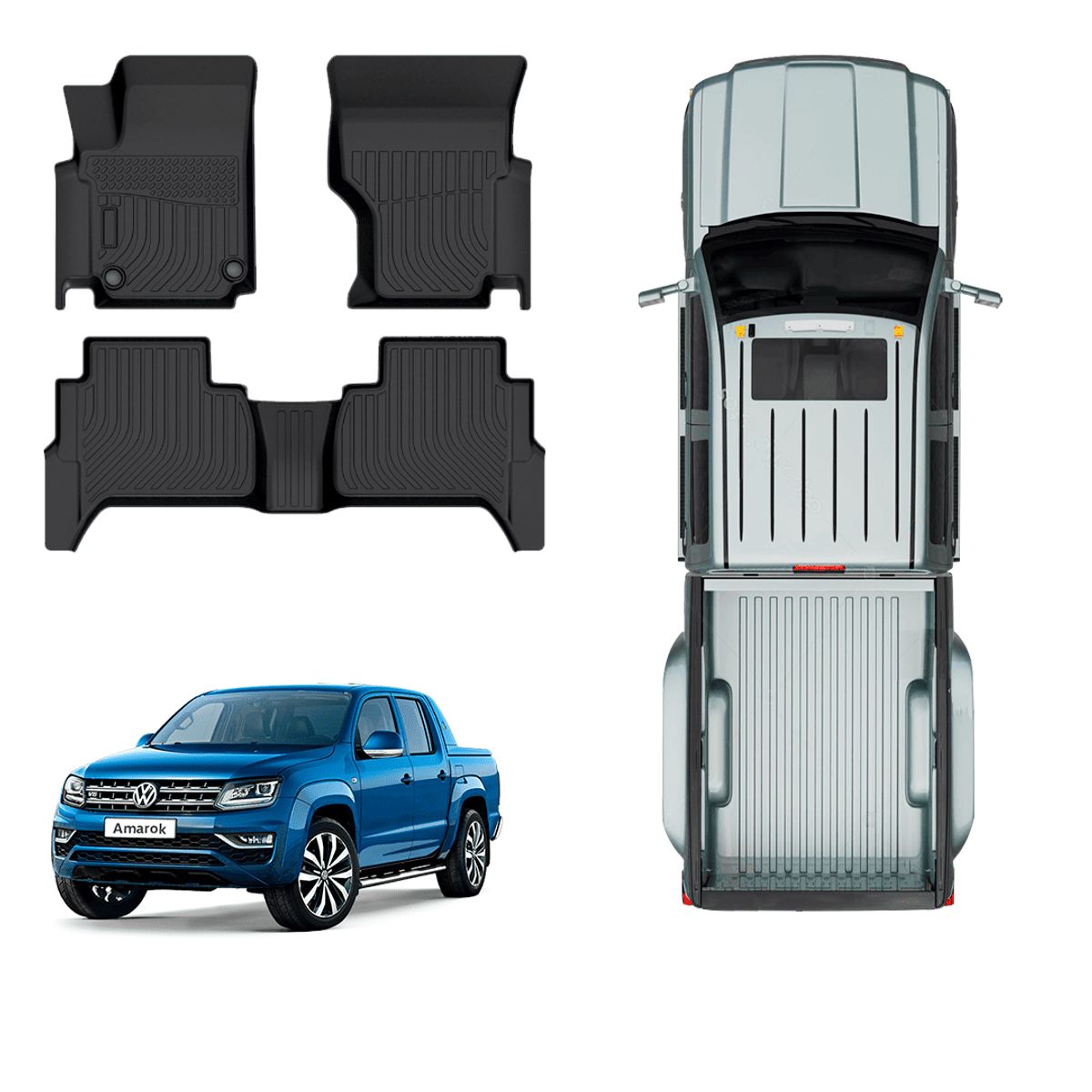 TECGO - PROTECTOR CUBRE PISO 5D TPE VOLKSWAGEN AMAROK 2011-2023