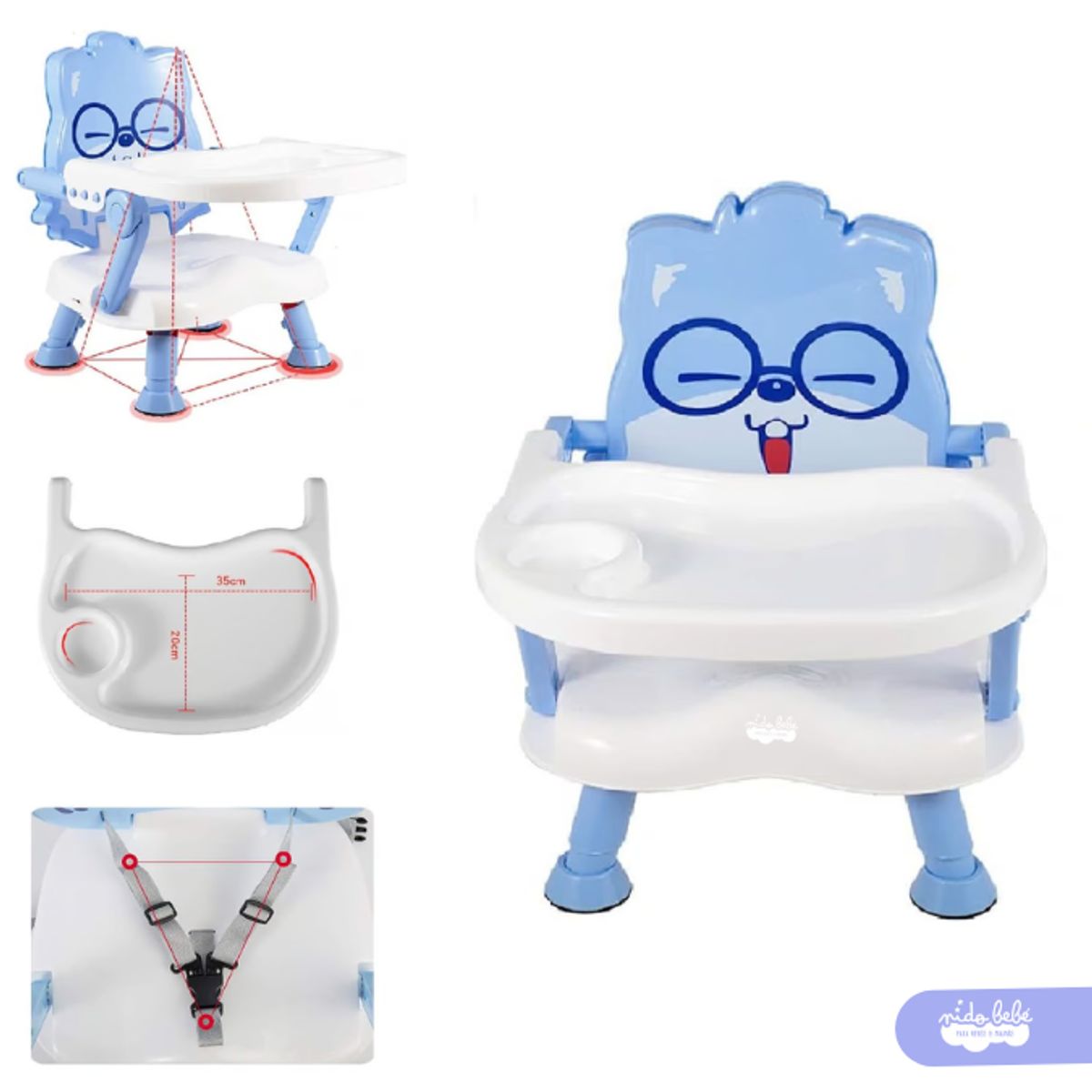 GENERICO - Silla De Comer de bebé modelo Mini Osito Celeste