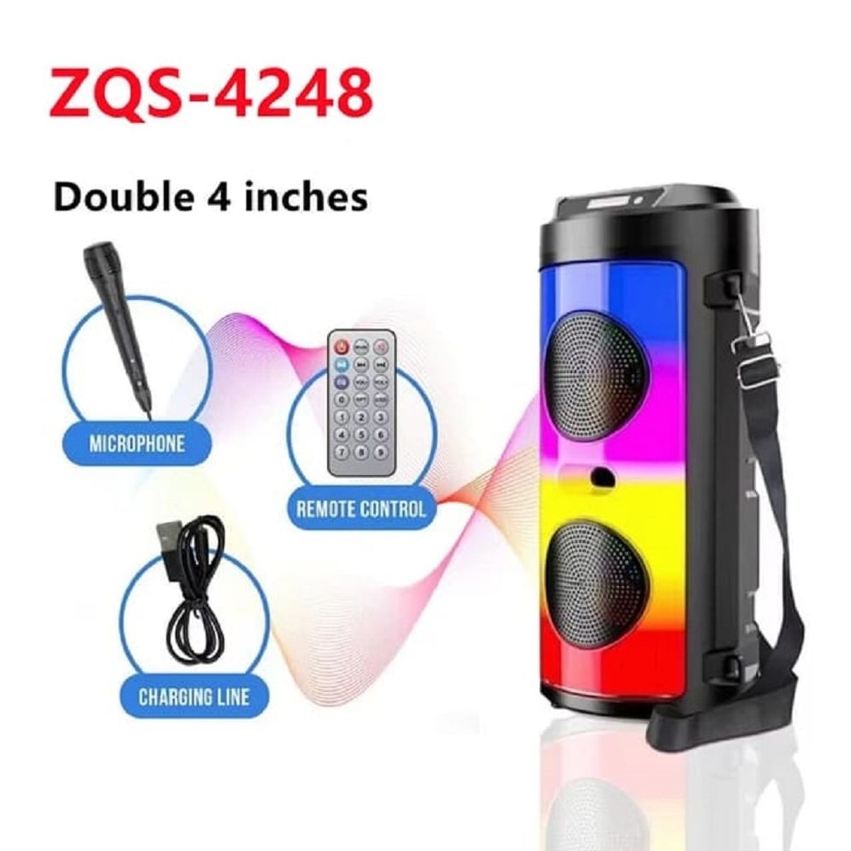 GENERICO - PARLANTE INALÁMBRICO ZQS-4248 BLUETOOTH LUZ LED C