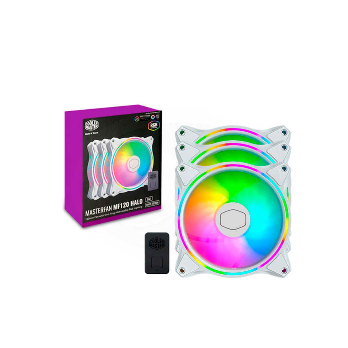 COOLER MASTER - COOLERMASTER MASTERFAN MF120 HALO 3IN1 WHITE P/N: MFL-B2DW-183PA-R1