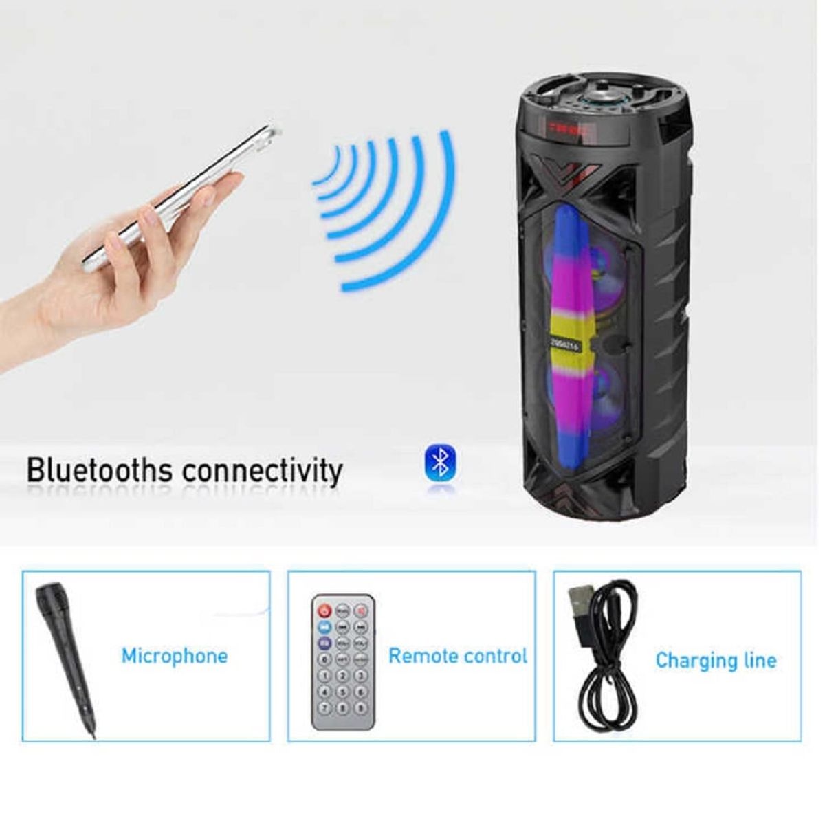 GENERICO - PARLANTE INALÁMBRICO ZQS-6216 BLUETOOTH LUZ LED C