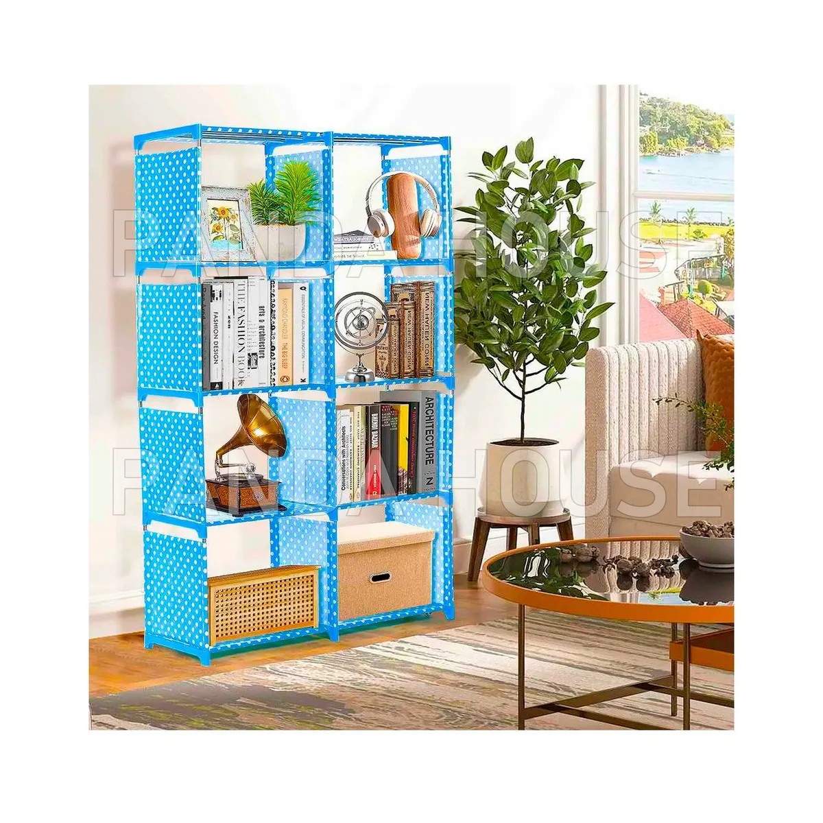 SM - ESTANTE DE ZAPATOS + ORGANIZADOR LIBRERO  CELESTE