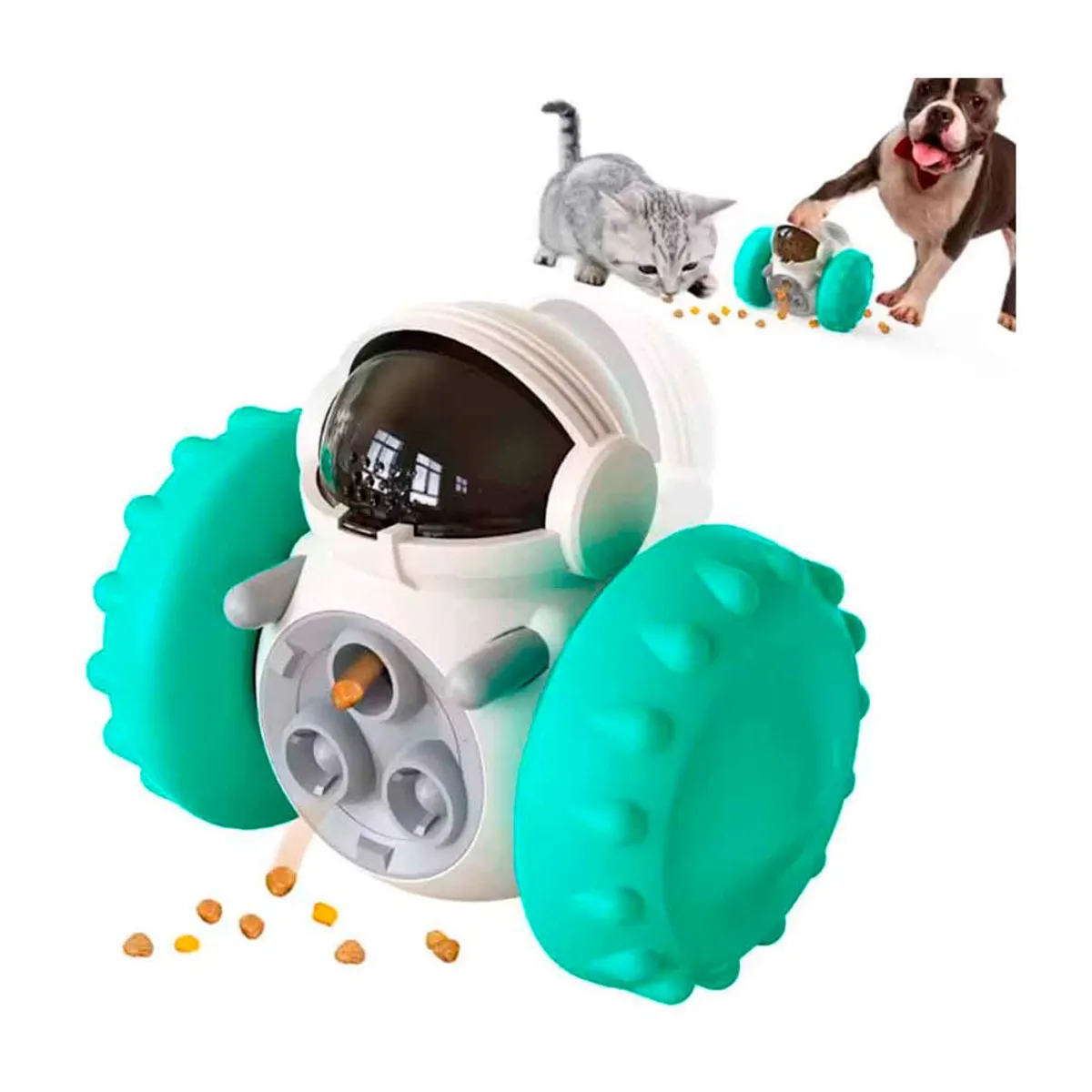 VARIOS - Juguete para Perros Robot Dispensador Balancín Llan Turquesa