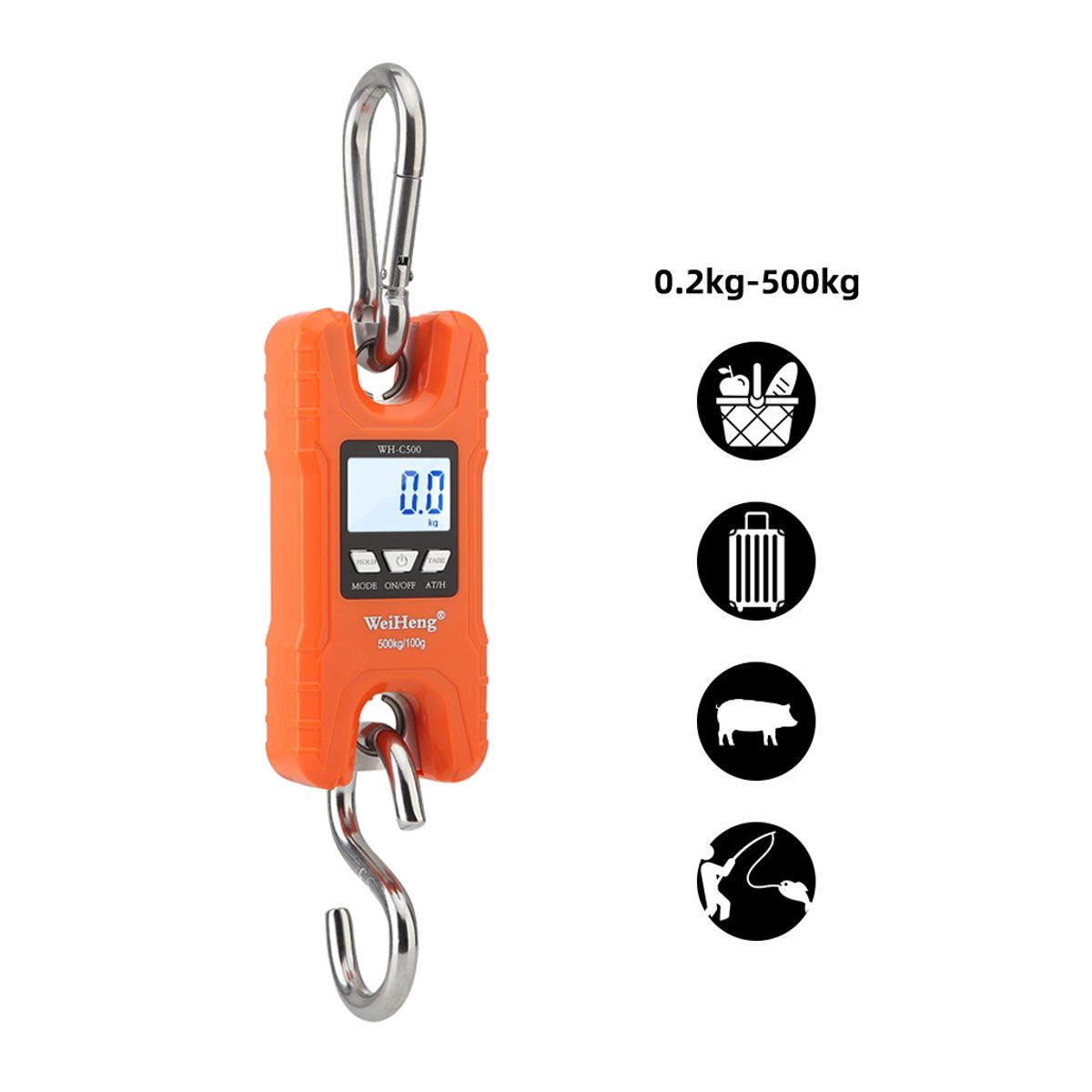 GENERICO - Balanza de Báscula Romana Colgante Carga Equipajes - 500kg