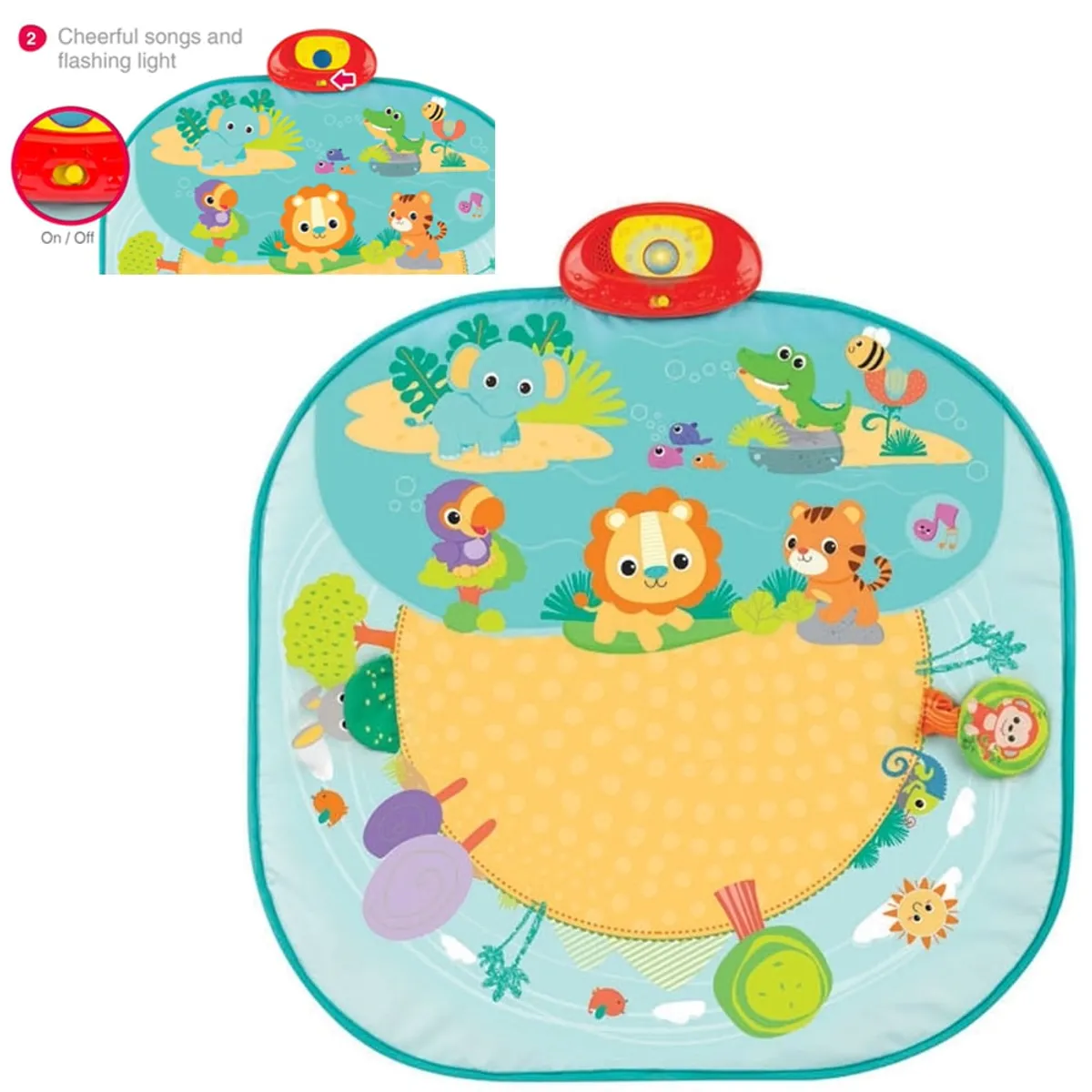 WINFUN - Gimnasio de Bebé Alfombra Musical Jungle Friends