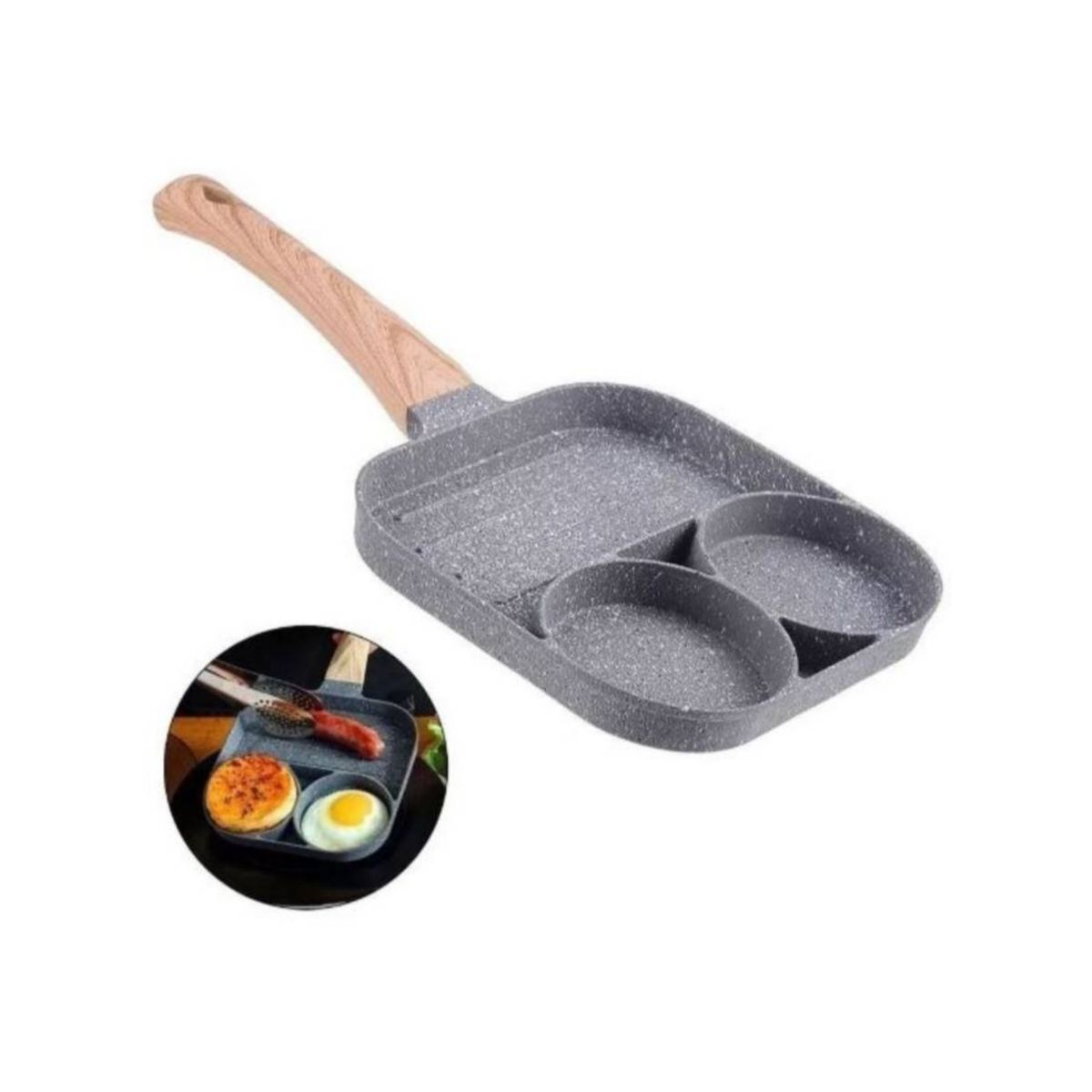 GENERICO - Sarten Antiadherente de 3 Divisiones