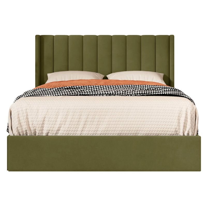 GENERICO - Cama Tapizada Listón Pistacho 1.5 Plz