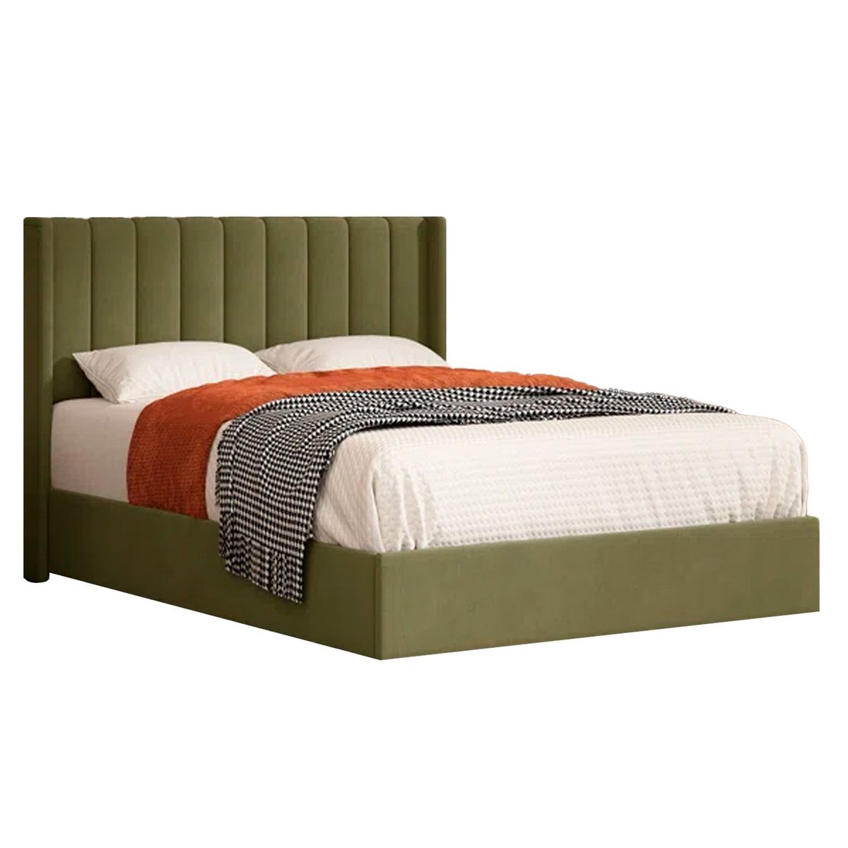 GENERICO - Cama Tapizada Listón Pistacho 1.5 Plz