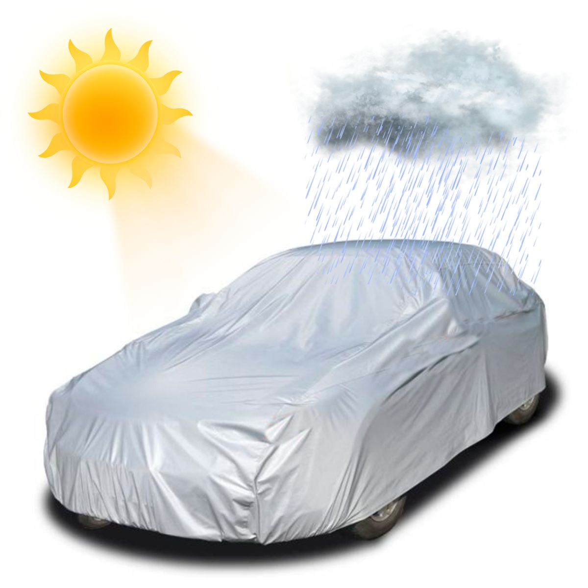 GENERICO - Cobertor De Lluvia Protector Funda para auto Impermeable XL