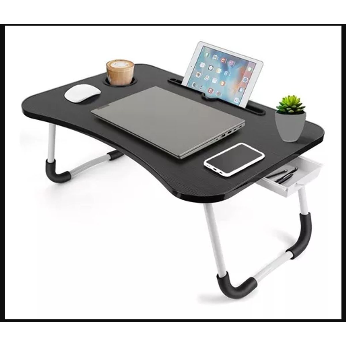 GENERICO - Mesa de laptop con cajón plegable de calidad