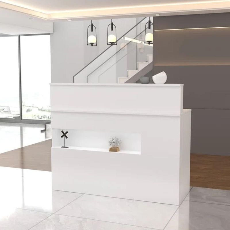 MUEBLES CRISOSTOMO - Counter de Recepción Moderno Con luces 120cm