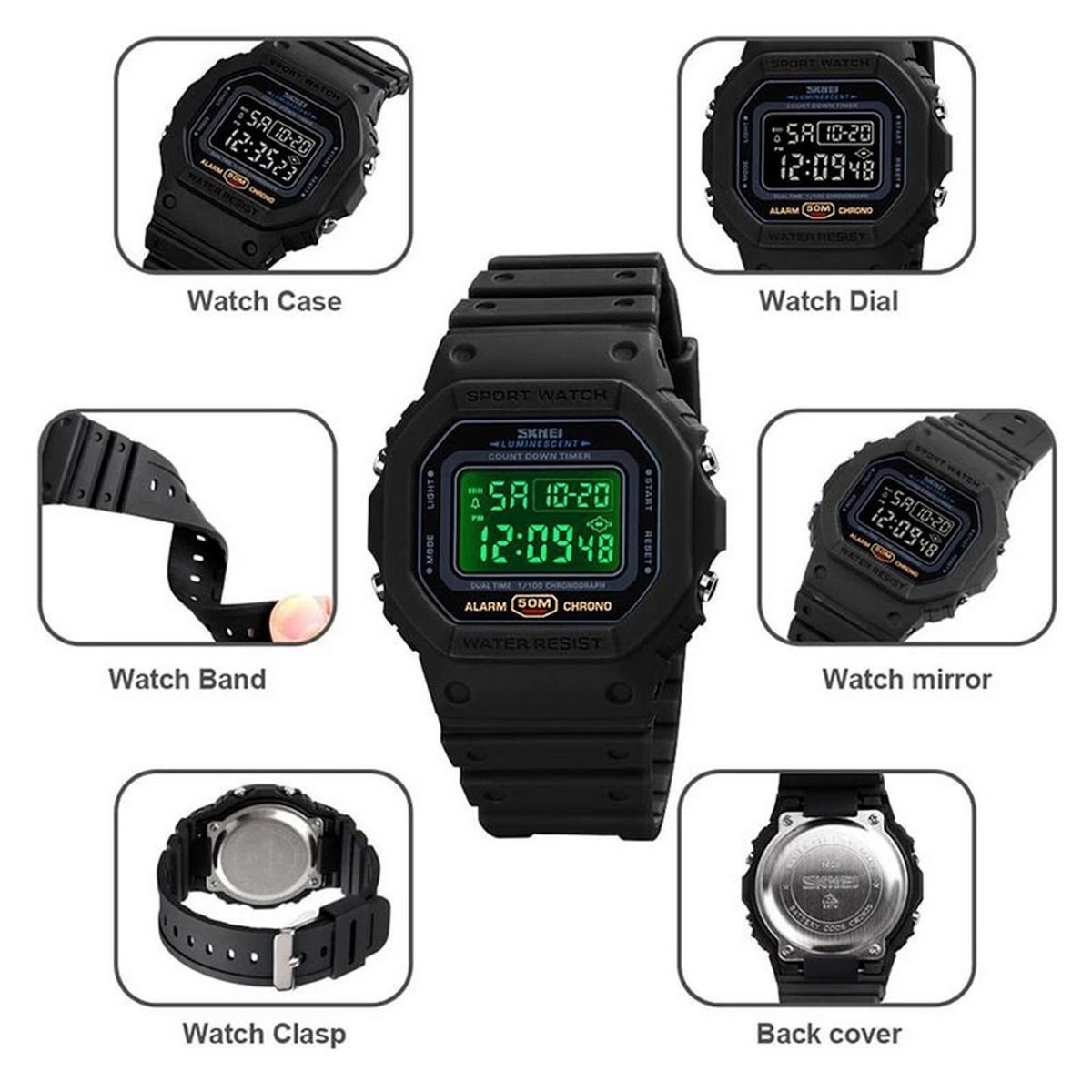 SKMEI - Skmei - Reloj Digital 1628AGWT para Hombre