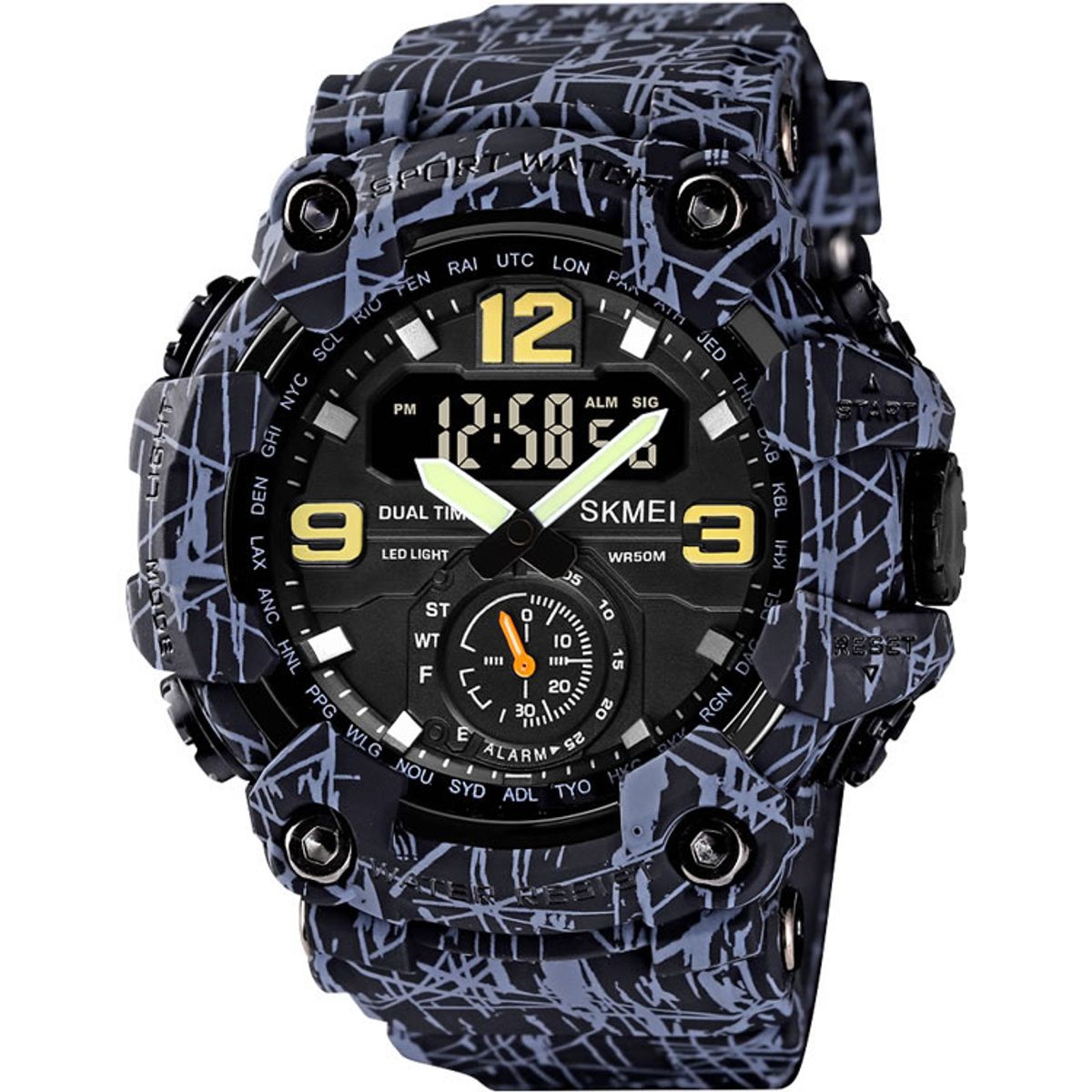 SKMEI - Skmei - Reloj 1637GYBK AnálogoDigital para hombre