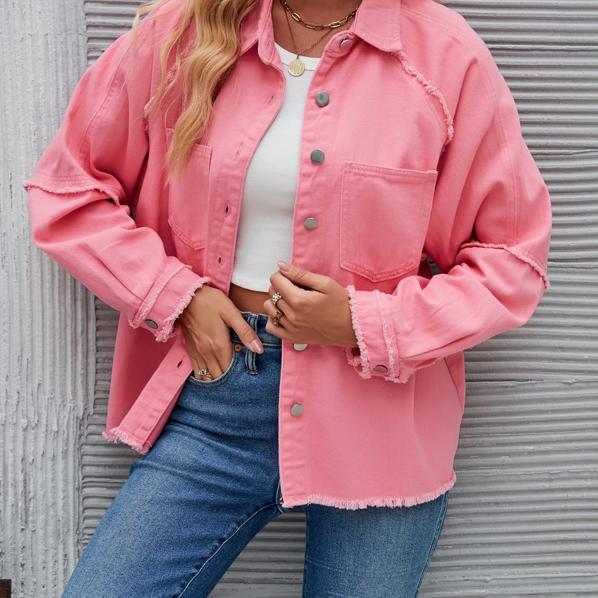 BLWOENS - Chaqueta de para mujeres 58013-Rosa