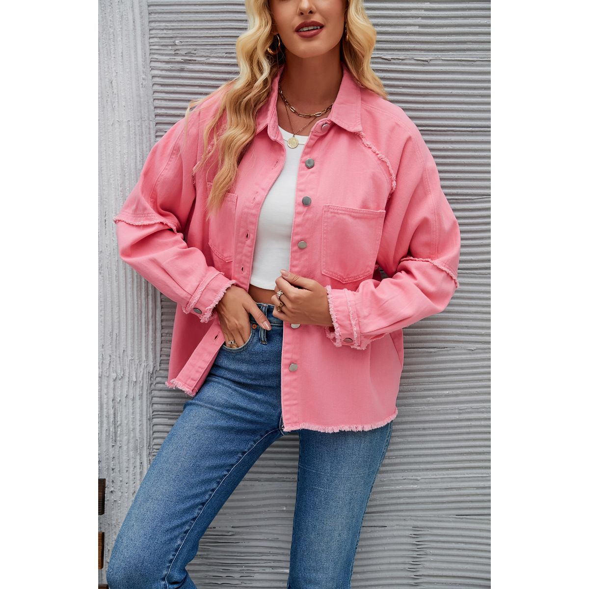 BLWOENS - Chaqueta de para mujeres 58013-Rosa