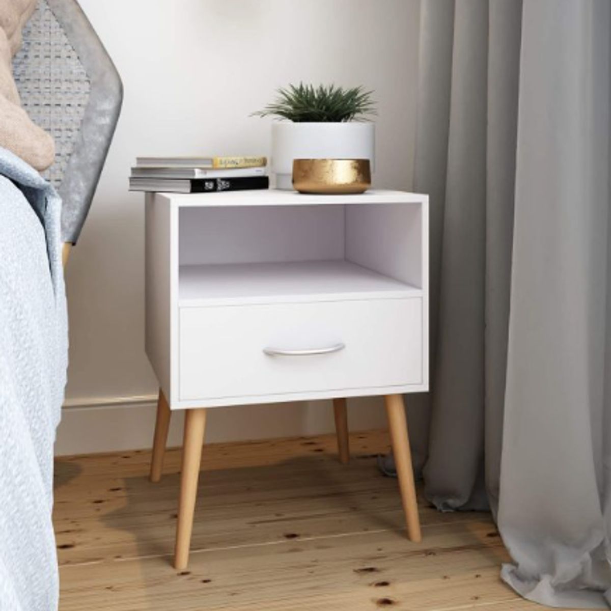 NACION MUEBLES - Velador Yola Blanco NM