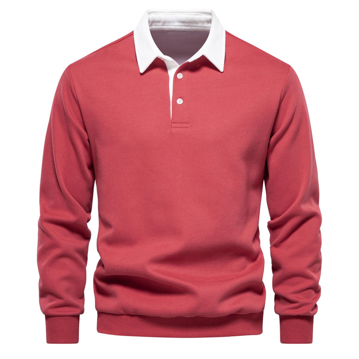 BLWOENS - Camisa Manga Larga Hombre HD05-Rojo