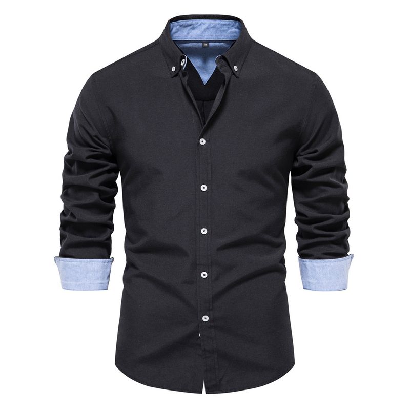BLWOENS - Camisa Manga Larga Hombre SH700-Negro