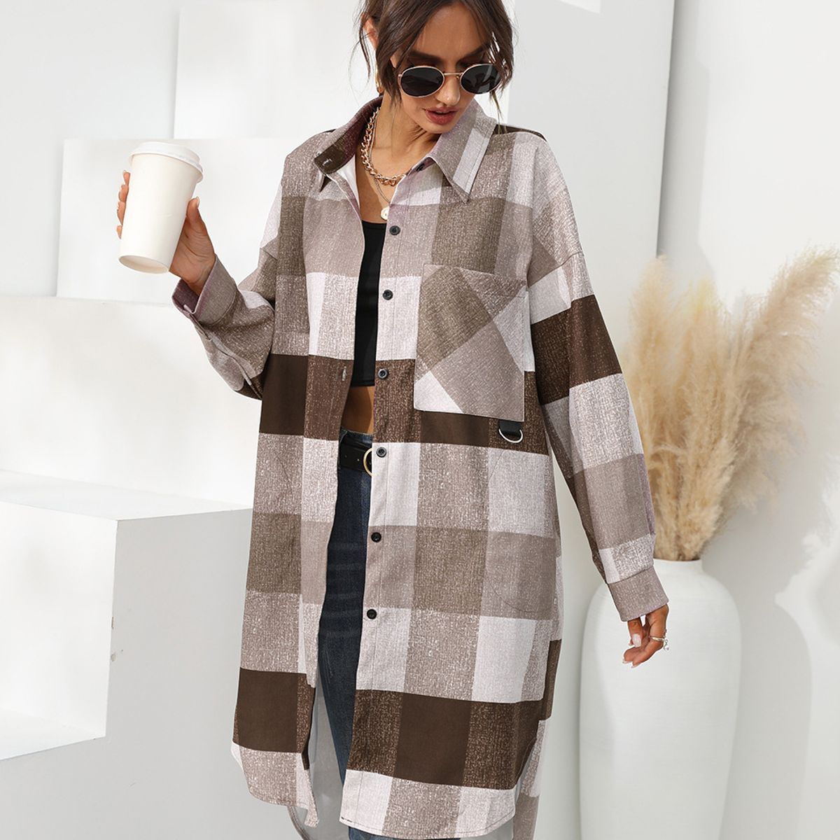 BLWOENS - Chaqueta de mujer 109671-Marrón