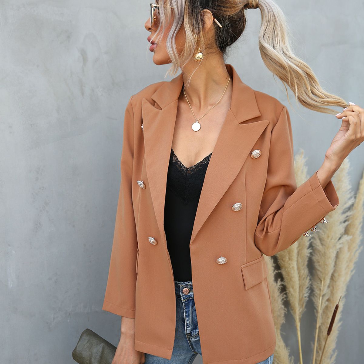 BLWOENS - Chaqueta de mujer 109996-Marrón