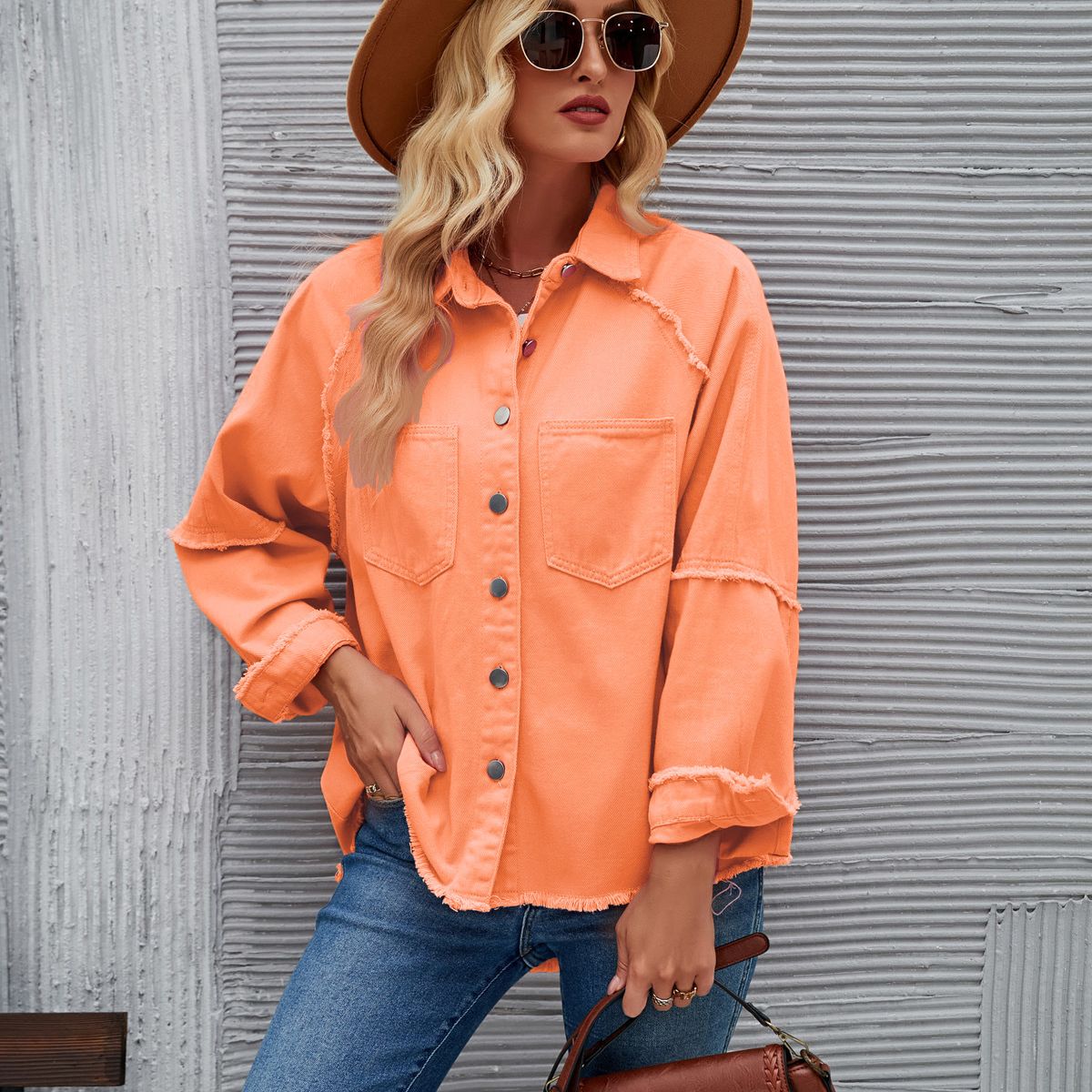 BLWOENS - Chaqueta de para mujeres 58013-Naranja
