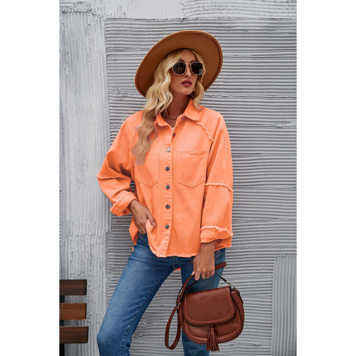 BLWOENS - Chaqueta de para mujeres 58013-Naranja