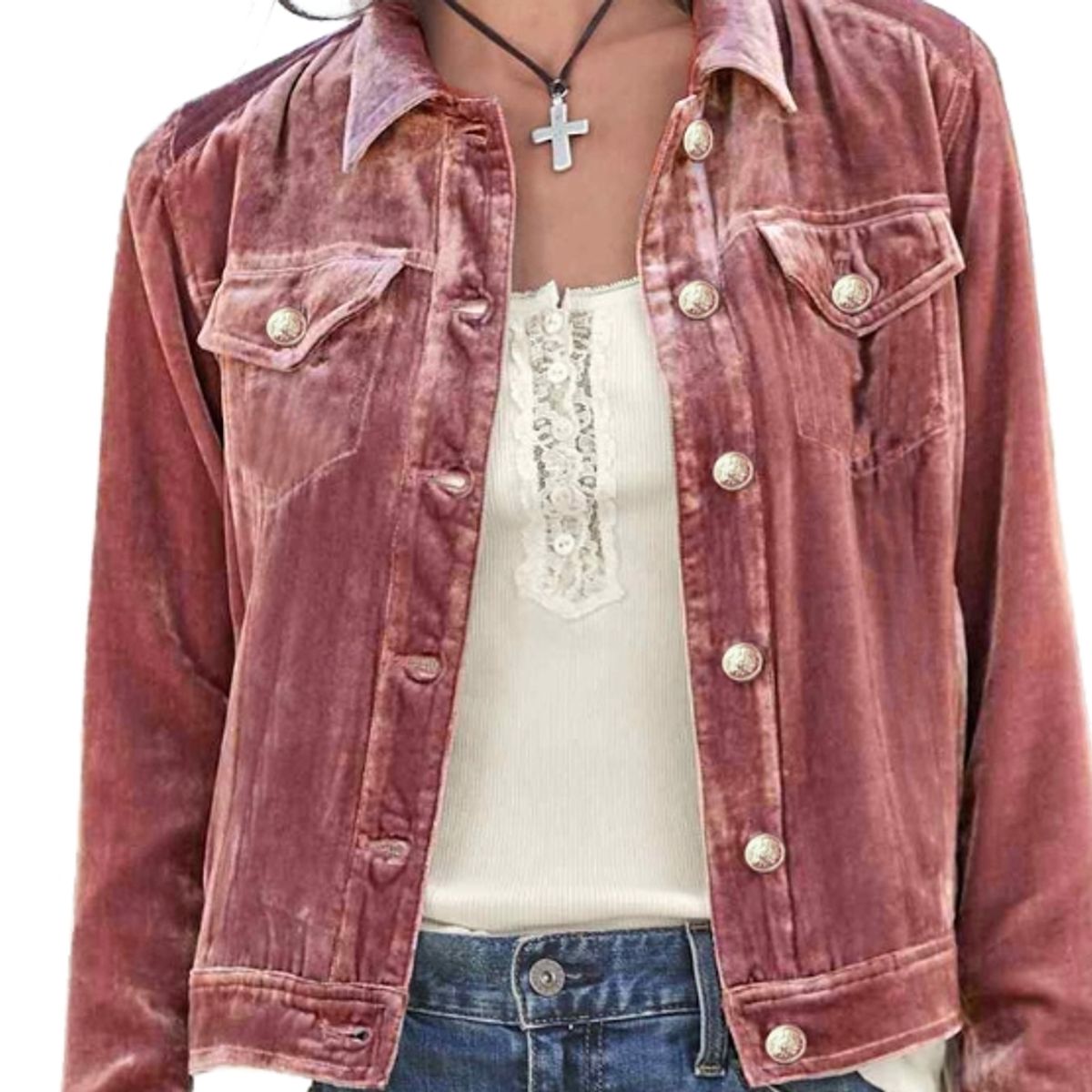 BLWOENS - Chaqueta de para mujeres MC644-Rosa