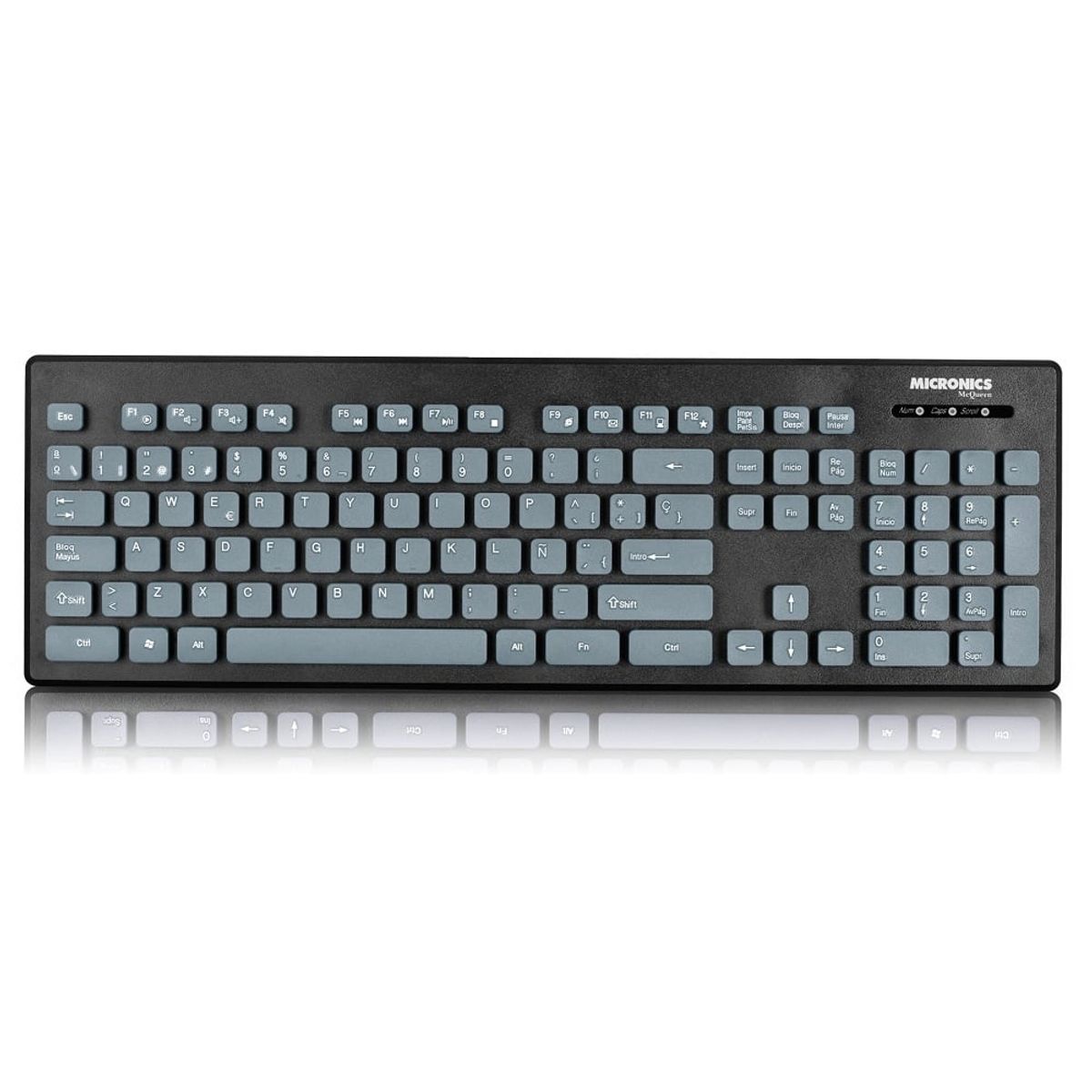 MICRONICS - Teclado Micronics con cable Mcqueen MIC K706 Teclas Elevadas.