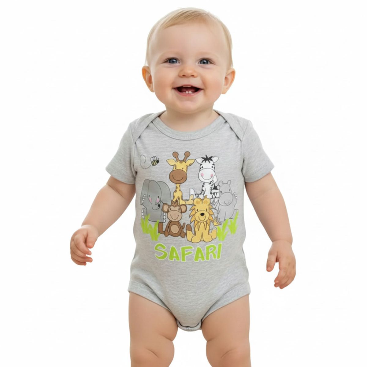 GENERICO - Body Para Bebe Zafari Melange de Algodón Pima