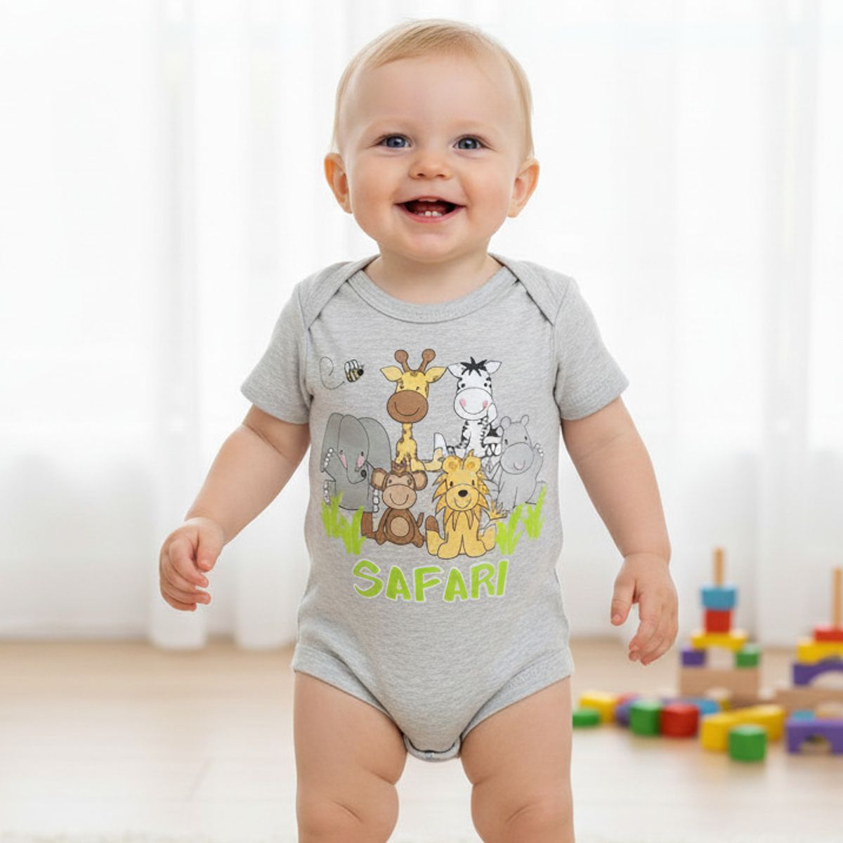 GENERICO - Body Para Bebe Zafari Melange de Algodón Pima