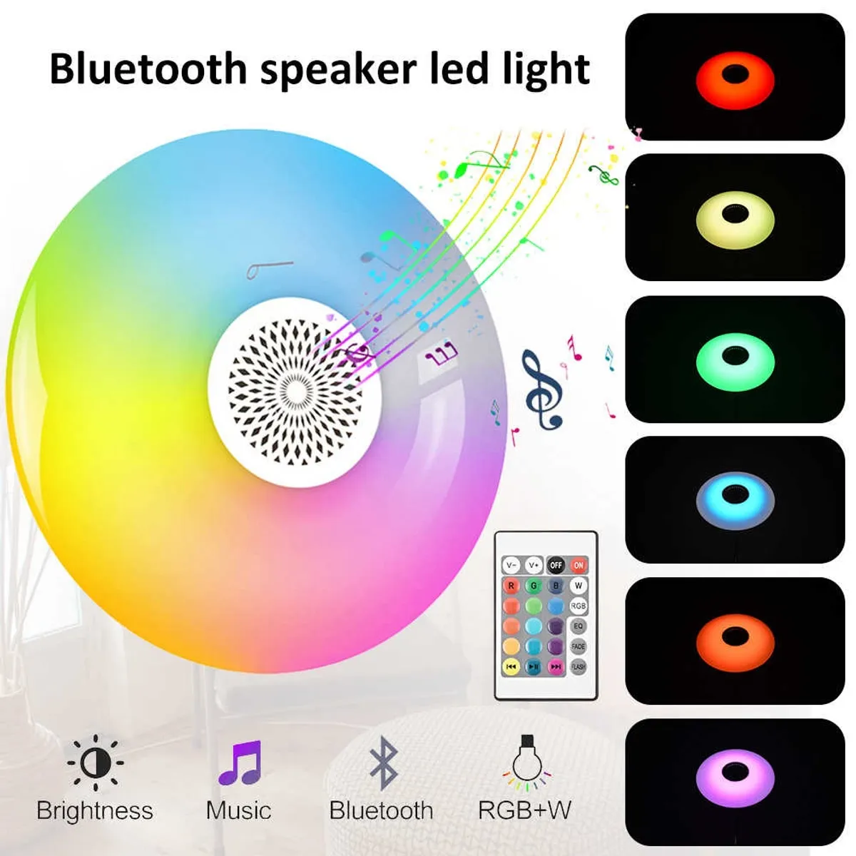 GENERICO - Foco Led Parlante ufo bluetooth RGB  control YOHAD 48W