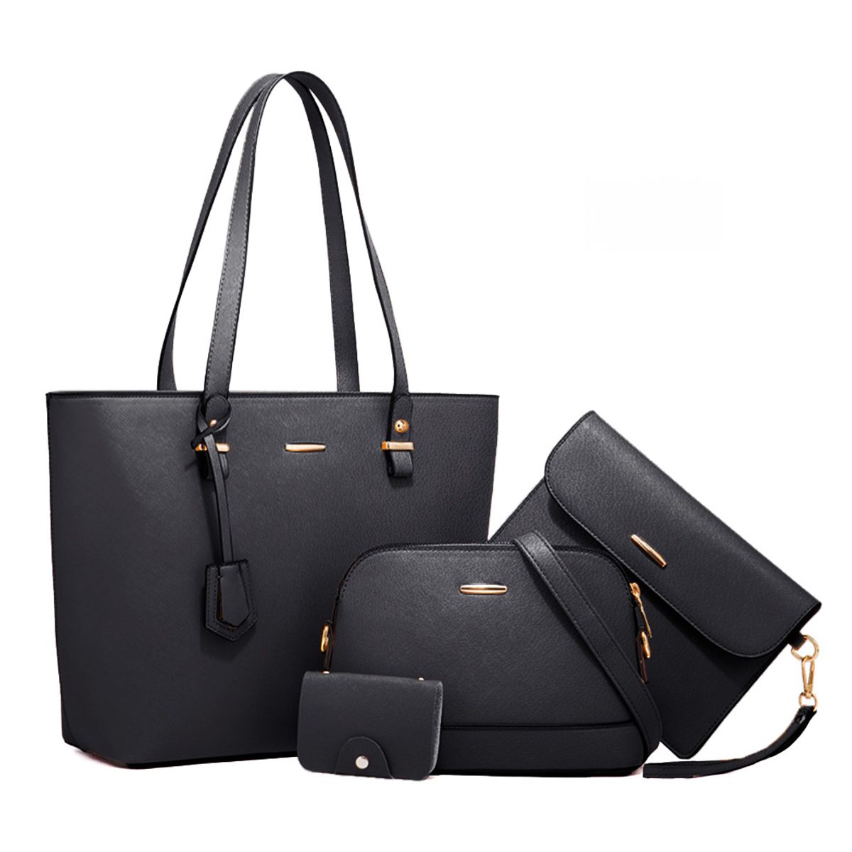 KELLER - Juego de Carteras Bolsos 4 Piezas Elegante Negro CA4