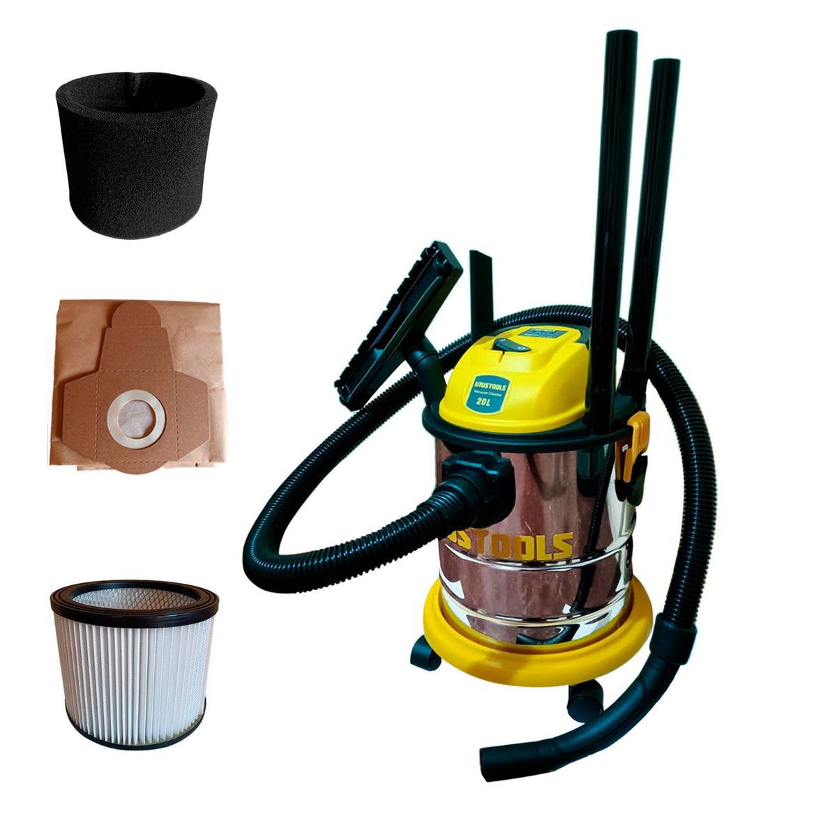 UYUSTOOLS - Aspiradora Sopladora de Polvo y Agua UYUSTOOLS ASP20LM 20 Litros 1200W