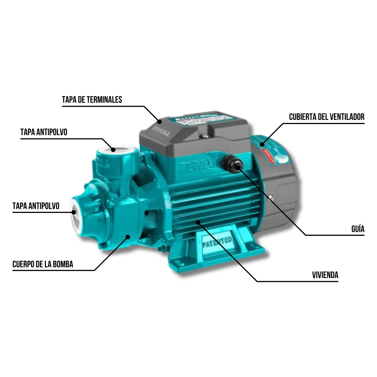 TOTAL TOOLS - Bomba de agua periferica 0.5 HP Total