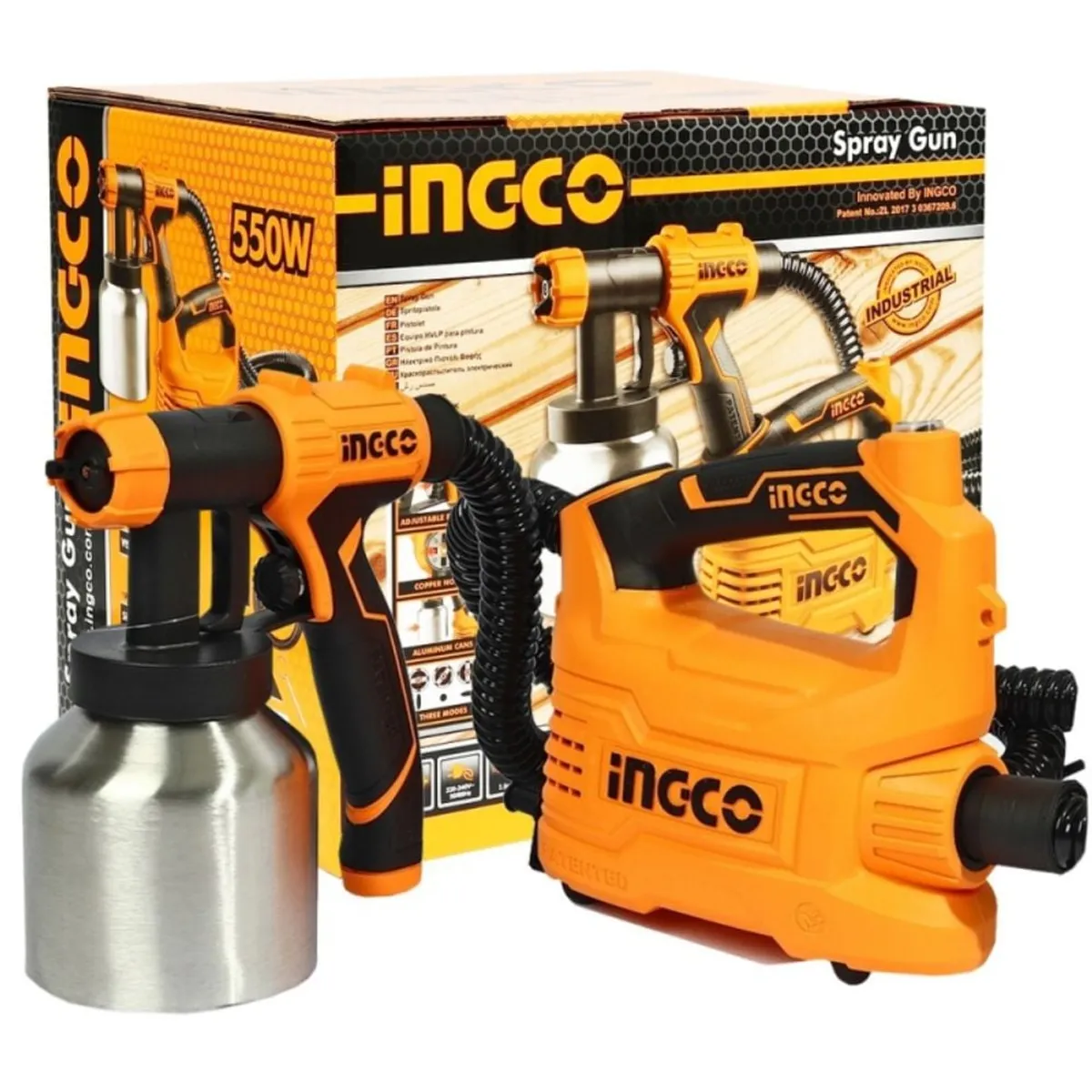 INGCO TOOLS - Pistola de Pintar Eléctrica INGCO SPG5008-2 550W Tacho Aluminio