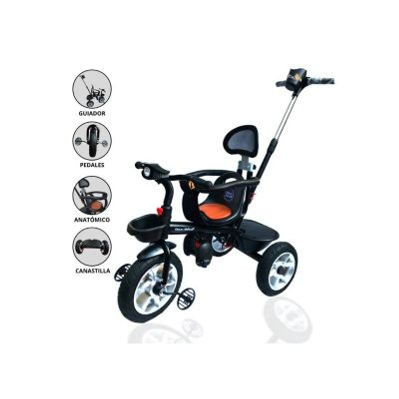 DOUX BEBE - Triciclo Guiador DOUX BEBÉ «RUOTA» BLACK