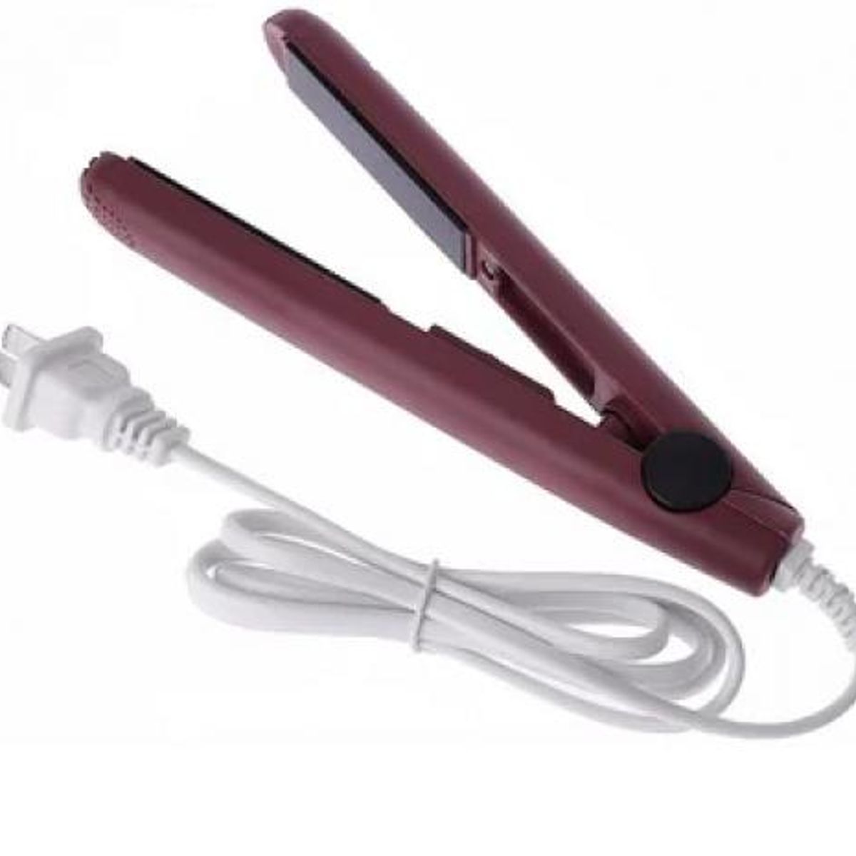 GENERICO - MINI PLANCHA PARA CABELLO ESPECIAL PARA VIAJES COLOR VINO