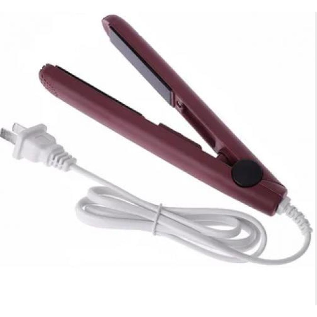 GENERICO - MINI PLANCHA PARA CABELLO ESPECIAL PARA VIAJES COLOR VINO