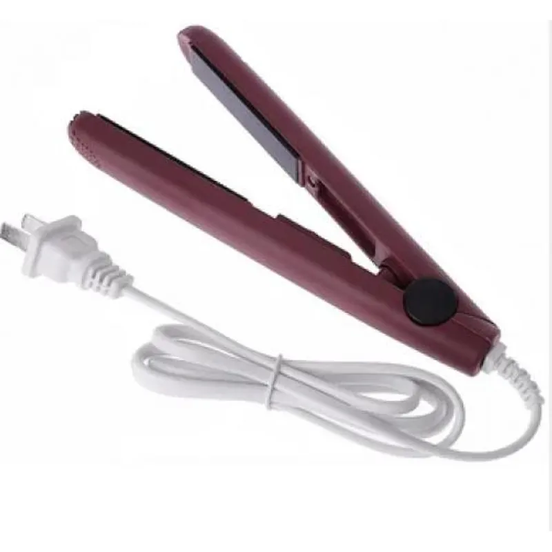 GENERICO - MINI PLANCHA PARA CABELLO ESPECIAL PARA VIAJES COLOR VINO