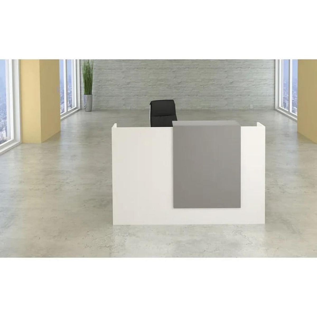 MUEBLES CRISOSTOMO - Counter de Recepción Moderno Plomo 160cm