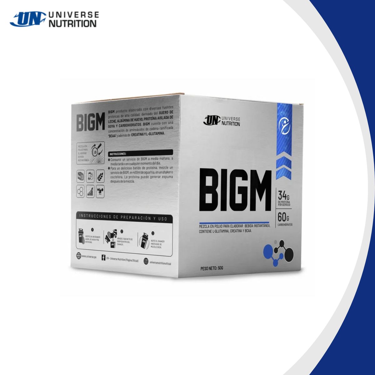 UNIVERSAL NUTRITION - Mass Gainer Universe Nutrition Bigm Sachets Vainilla x10