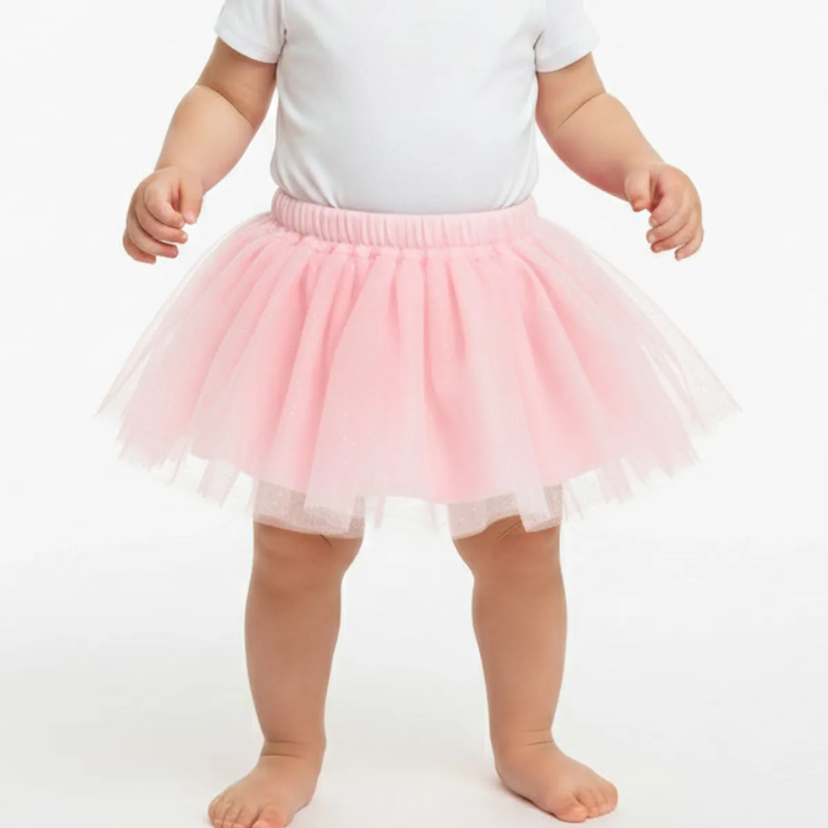 GENERICO - Falda FUCSIA Para bebé y Niña Escarchada