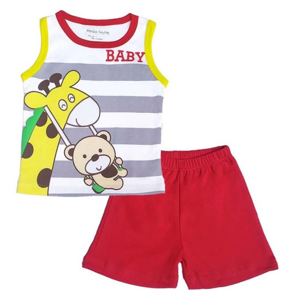 GENERICO - Conjunto Para Bebe Jirafa Blanco a Rayas