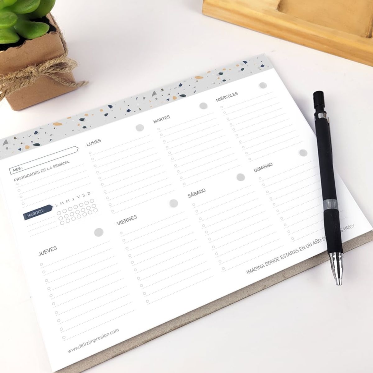 GENERICO - Taco Planificador Semanal - Feliz Impresión