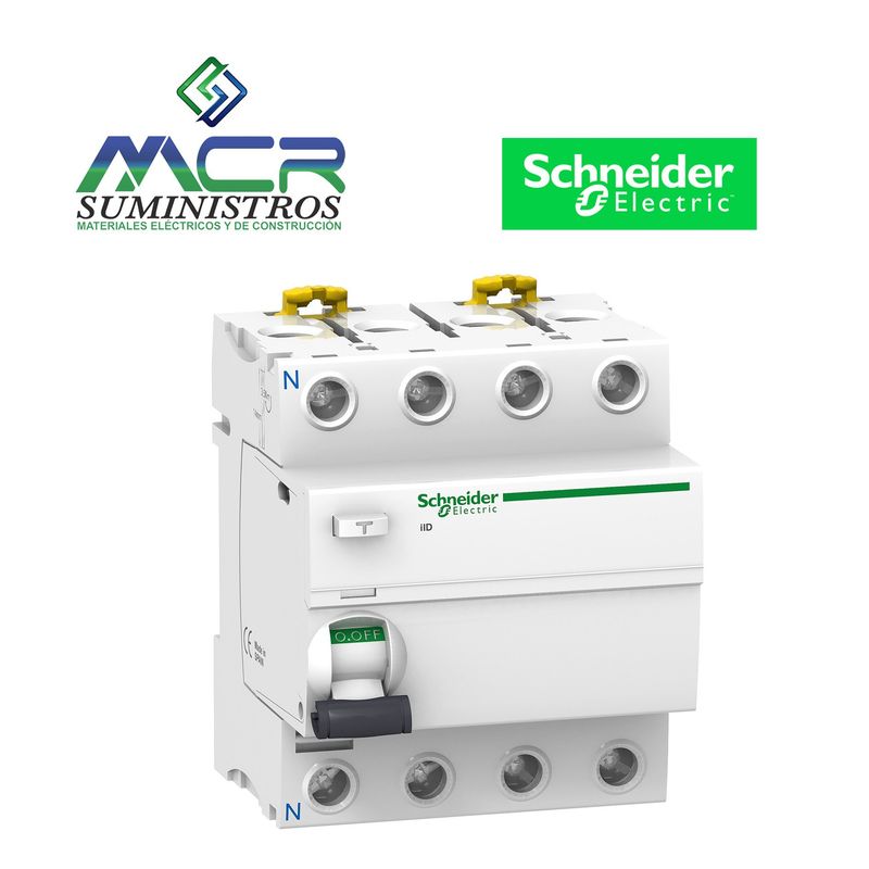 SCHNEIDER ELECTRIC - INTERRUPTOR DIFERENCIAL TETRAPOLAR 4P SUPERINMUNIZADO 25A Schneider