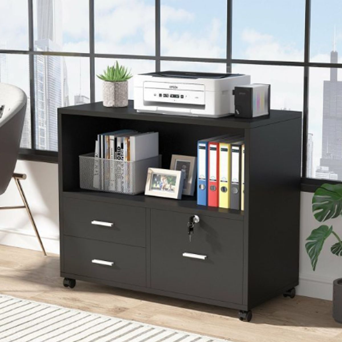 NACION MUEBLES - Archivador para oficina Fenix Negro NM