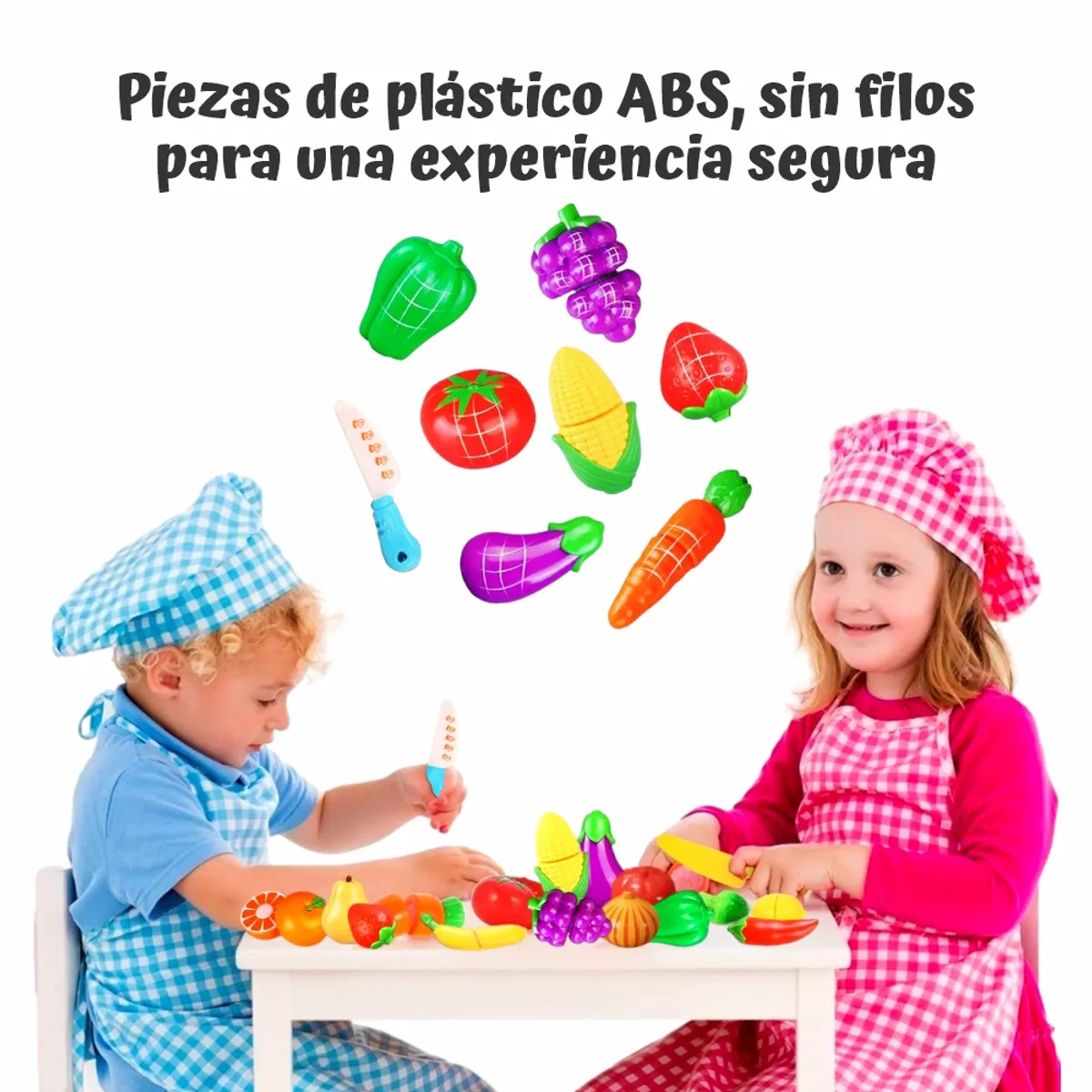 KIDS - Juego de Frutas y Verduras para Cortar – Set 26 Piezas en Caja de Almacenamiento